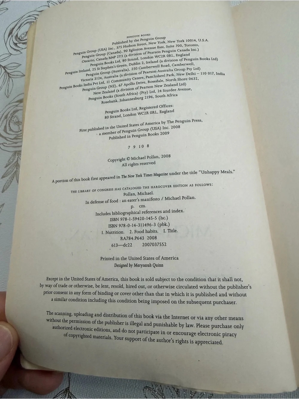 In Defense of Food: An Eater's Manifesto – Michael Pollan – Paperback